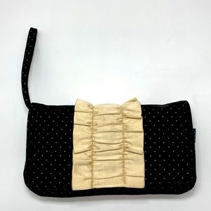 EUC Lisa Lill Studio Wristlet/Clutch with Polka Dots and Ruffles